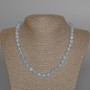 Aquamarine Necklace Natural Stone Faceted Bead, 8mm diameter +/-, length 47cm +/-