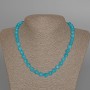 Aquamarine Beads Necklace, natural stone, faceted round beads, 8mm diameter ±, length 47cm ±