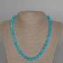 Aquamarine Bead Necklace natural stone smooth bead, diameter 8.5mm±, length 49cm±