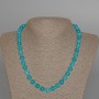 Aquamarine Necklace Natural Stone Smooth Bead, 8mm Diameter ±, Length 49cm ±