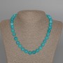 Aquamarine Bead Necklace Natural Stone Smooth Bead, diameter 10mm ±, length 48cm ±