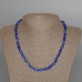 Lapis Lazuli Necklace, natural gemstone barrel beads, diameter 6×9 mm ±, length 46 cm ±
