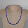 Lapis Lazuli Necklace natural stone smooth bead, diameter 6mm±, length 47cm±