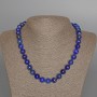 Lapis Lazuli Necklace natural stone smooth bead, diameter 10mm±, length 47cm±