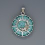Pendant Sun Turquoise, diameter 27mm±, length 37mm± in a silver-plated setting