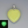 Heart Pendant with Green Onyx, 26x26 mm ±, length ~36 mm, in a Silver Plated Setting