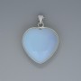 Pendant Heart Moonstone, diameter 26×26mm±, length 36mm± in a silver-plated setting