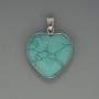 Pendant Heart Turquoise, diameter 26x26mm±, length 36mm± in a silver-tone setting