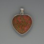 Heart Pendant Jasper HelIoTrop (Heliolite? actually HelioTrope) Geostone? Wait: Heliodor?