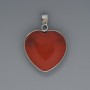 Pendant Heart Red Jasper, diameter 26x26mm±, length 36mm± in a silver setting