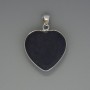 Pendant Heart Aventurine Night of Cairo, diameter 26x26mm±, length 36mm± in a silver-tone setting