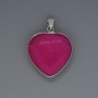 Pendant Heart Pink Tourmaline, diameter 26x26mm±, length 36mm±, in silver setting