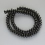 Black Agate Beads, Smooth Rondelle, 8x5mm diameter, 37cm length on fishing line