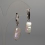 Baroque Pearl Earrings with Petrol Tone, 10×18 mm diameter + -, length 37 mm + - English clasp