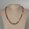 Petersite Necklace with Natural Stone, Smooth Beads, 8.5 mm diameter, 51 cm length
