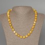 Necklace of Yellow Jadeite, smooth round beads, diameter 10.5mm, length 49cm