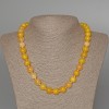 Necklace Citrine smooth bead, diameter 10.5 mm±, length 49 cm±