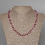 Tourmaline Rubellite Necklace natural stone smooth beads, diameter 6.5 mm±, length 48 cm±