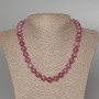 Tourmaline Rubellite Necklace, natural stone, smooth beads, diameter 10.5 mm, length 48 cm