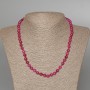 Necklace Tourmaline Raspberry smooth bead, diameter 6mm±, length 47cm±