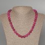 Necklace Tourmaline raspberry smooth round, diameter 10mm ±, length 47cm ±