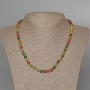 Assortment Necklace of Natural Stone, Smooth Beads, diameter 6.5mm, length 47cm