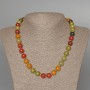 Assorted Necklace of Natural Stone Smooth Beads, 10.5mm diameter, length 48 cm ±