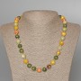 Assorted Necklace of Natural Stone, Faceted Bead, 10mm diameter, length 50cm