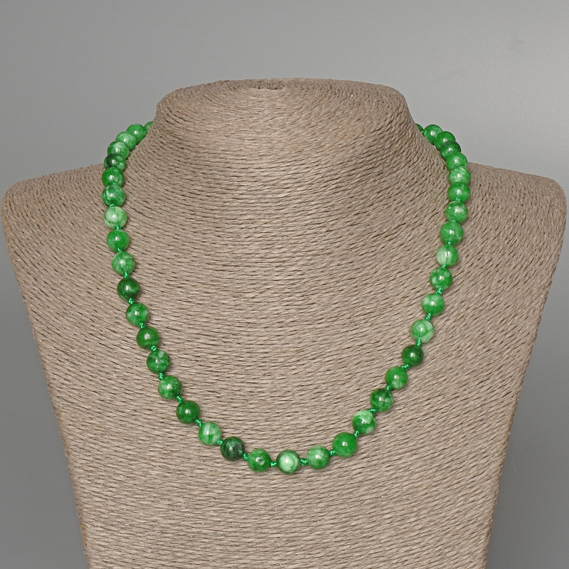 Imitation Chrysoprase Necklace Bead, Smooth Round Beads 8mm, 48cm Length