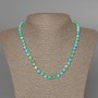 Necklace “Variscite” (plastic/acrylic, individual) blue, white and yellow colors, smooth beads, diameter 6.5 mm±, length 48 cm±
