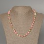 Necklace 'Variscite' (plastic acrylic) pink, white and green colors, smooth bead, diameter 8.5 mm ±, length 48 cm ±