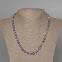 Necklace with Variscite (imitation acrylic) purple, white and green colors, smooth bead, diameter 6.5 mm±, length 47 cm±