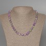Necklace Variscite (artificial acrylic) purple, white and green colors, smooth bead, diameter 8.5 mm, length 47 cm