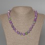 Necklace 'Variscite' (plastic acrylic) purple, white and green colors, smooth bead, diameter 10.5 mm ±, length 47 cm ±