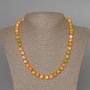 Necklace 'Variscite' (plastic acrylic) green, orange, and white colors, smooth beads, diameter 8.5mm ±, length 47cm ±