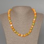 Necklace of Variscite (plastic acrylic beads) green, orange and white colors, smooth beads, 10mm diameter ±, length 47cm ±