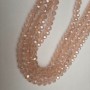 Beads Czech Crystal Light Pink Transparent Faceted Rondelle with Benzin Tinge, 8x6mm ±, Length 39mm ± on beading thread