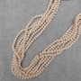Beads Czech Crystal Beige Faceted Rondelle, 6x5mm, 41mm length on thread