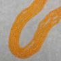 Beads Czech Crystal Orange Transparent Faceted Rondelle, 6x5mm dia., 41mm length on fishing line