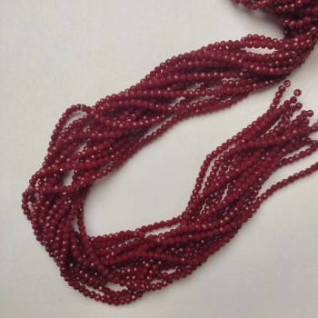 Beads Czech Crystal dark red garneted rondelle, diameter 3.5x3mm+-, length 36mm+- on a thread