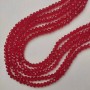 Czech Crystal Glass Beads Red Transparent Faceted Rondelle, 6x5 mm, 37 mm long on thread