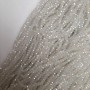 Beads Czech Crystal white with petrol tint, faceted rondelle, diameter 3×2.5mm ±, length 40cm ± on beading thread