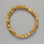 Bracelet Yellow Cat's Eye Natural Stone Smooth Bead, diameter 6.5mm±, length 18cm± (stretch)