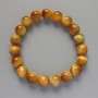 Bracelet Yellow Cat's Eye Natural Stone Smooth Beads, diameter 10mm±, length 18cm± (stretch)