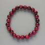 Bracelet Raspberry Cat's Eye Natural Stone Smooth Bead, diameter 8mm±, length 18cm± (stretch)