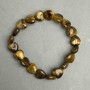 Bracelet "Heart" Tiger's Eye Natural Stone, diameter 10x10x5mm±, length 18cm± (stretch)