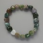 Bracelet "Heart" Green Jasper natural stone, 10x10x5mm+-, length 18cm+- (stretch)