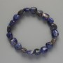 Bracelet "Heart" Sodalite Natural Stone, diameter 10x9, 5x5mm+-, length 18cm+- (stretch)