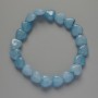 Bracelet "Heart" Aquamarine Natural Stone, diameter 10x10x5mm+-, length 18cm+- (stretch)