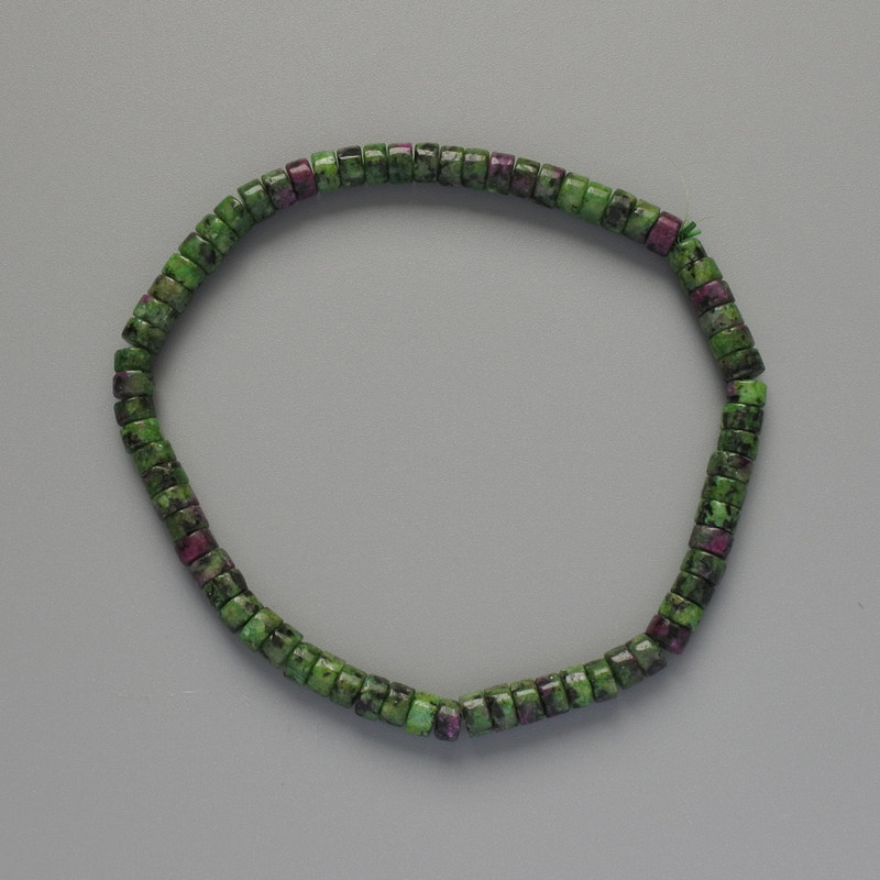 Bracelet Zoisite natural stone washer, diameter 4.5×2.5mm±, length 18cm± (stretch)